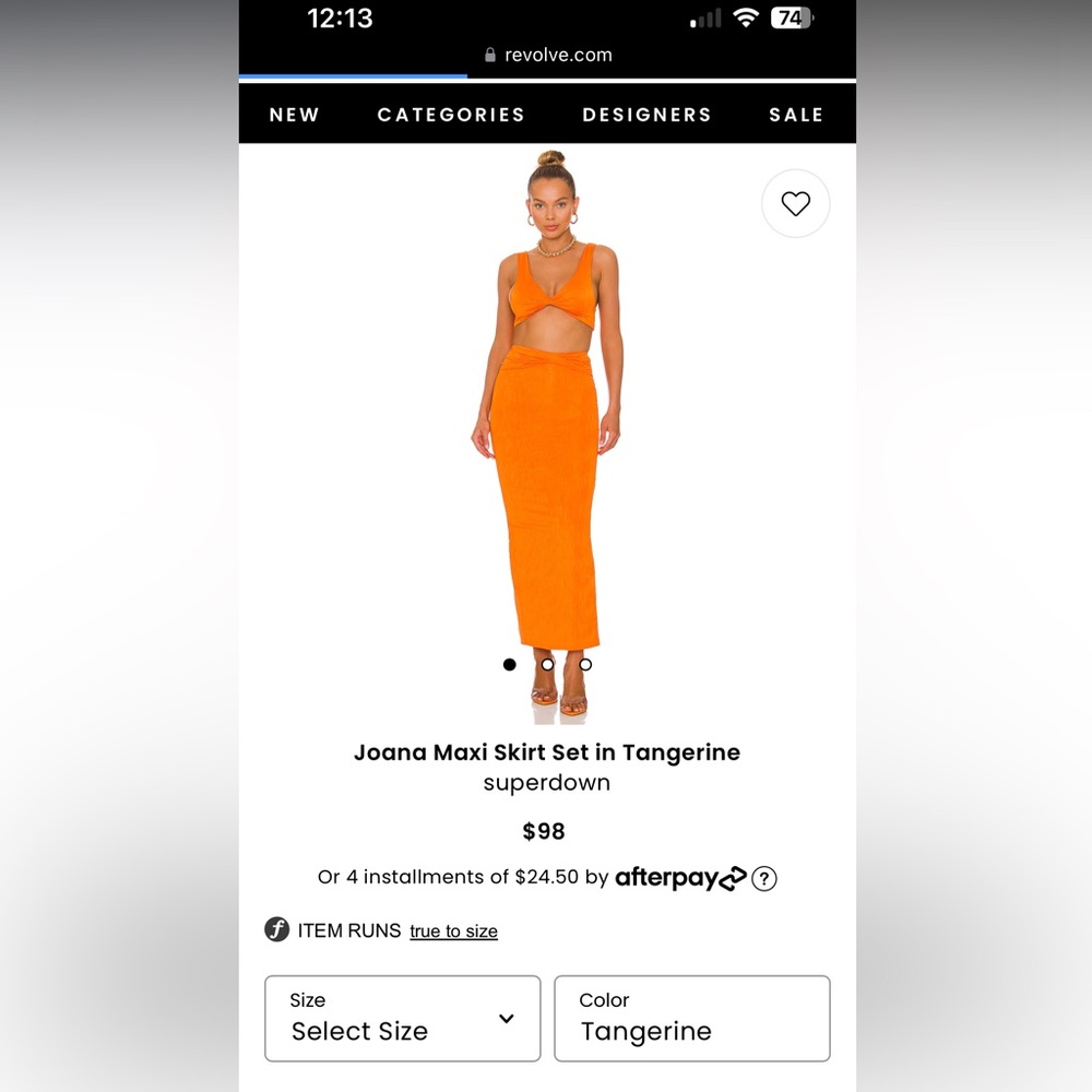 Superdown Skirt Set from Revolve Size Small